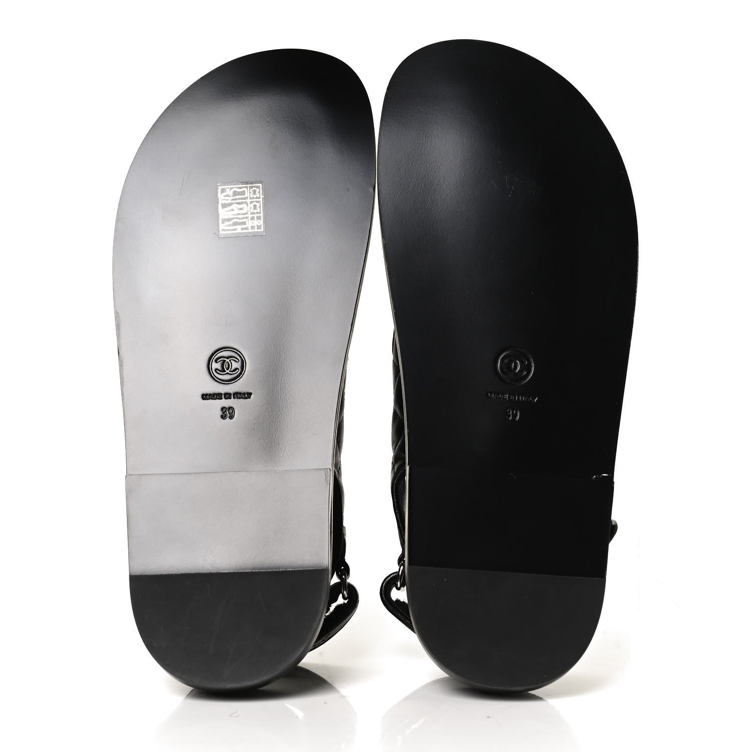 Chanel Lambskin Quilted Velcro Dad Sandals 39 So Black 7 of 12