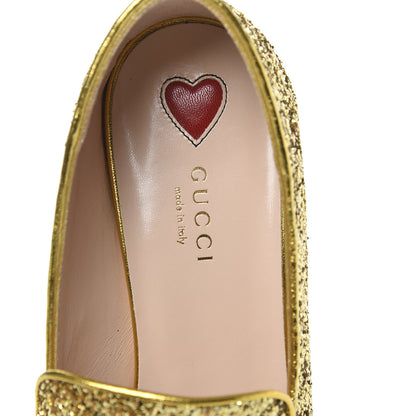 Gucci Glitter Web Peyton Loafers 39 Gold 6 of 9