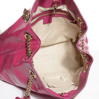 Gucci Vernice Naplack Medium Soho Chain Shoulder Bag Bright Bouganville 5 of 9