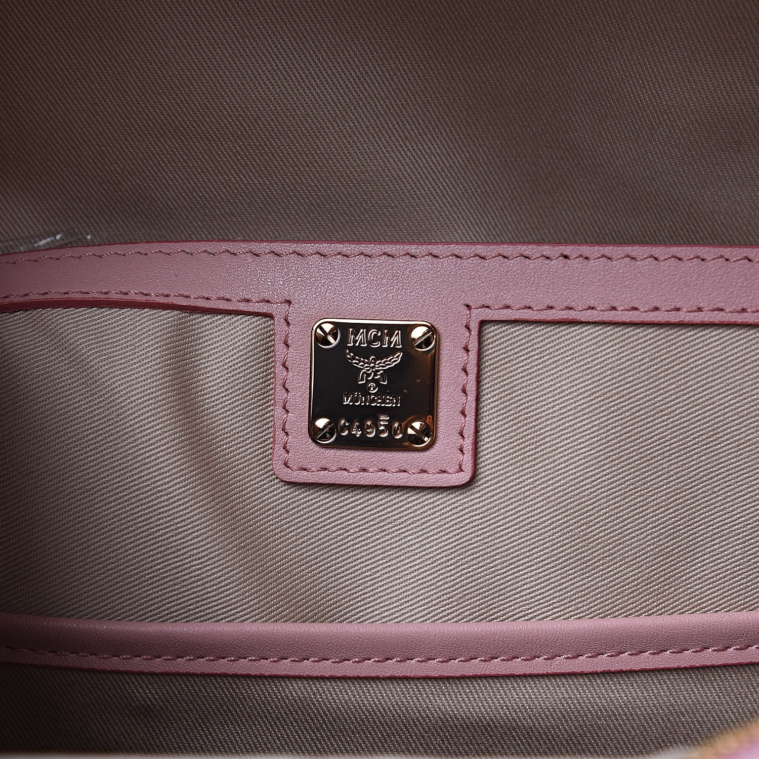 MCM Visetos Small Studded Stark Rabbit Backpack Pink 6 of 9