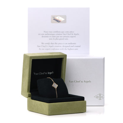 Van Cleef & Arpels 18K Yellow Gold Mother of Pearl Sweet Alhambra Bracelet 7 of 7