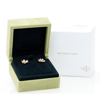 Van Cleef & Arpels 18K Rose Gold Diamond Mini Frivole Pave Earrings 5 of 5