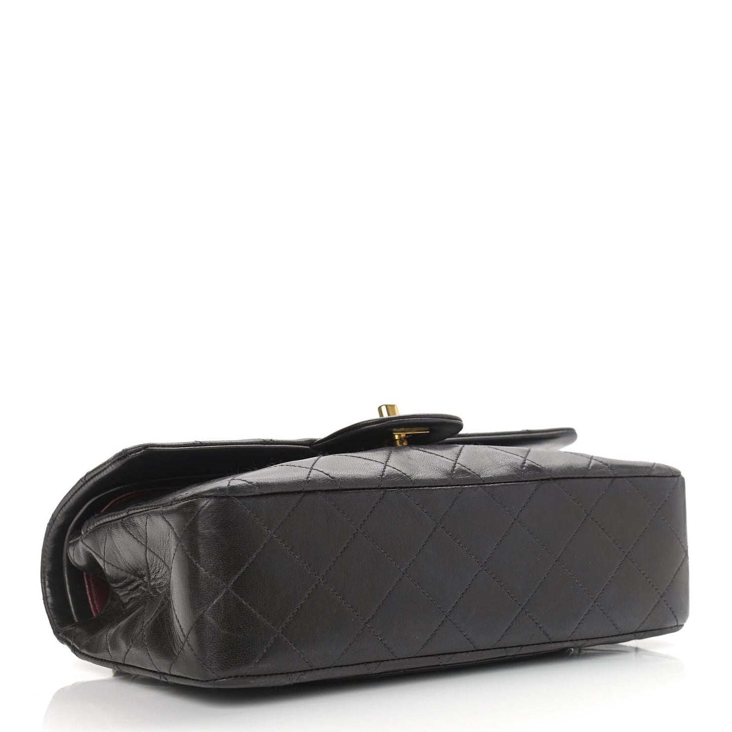 Lambskin Quilted Small Double Flap Black