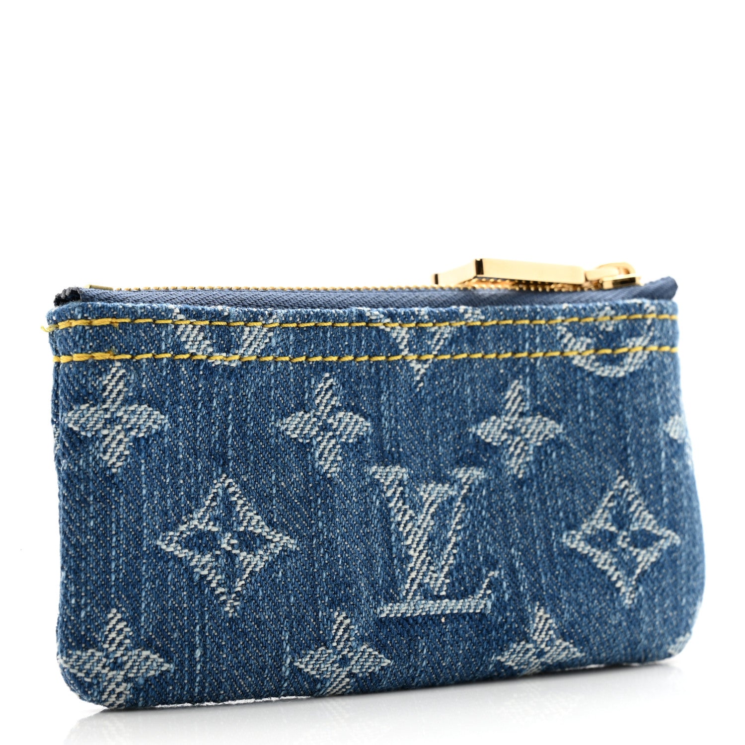 Louis Vuitton Monogram Denim Key Pouch Denim Blue 3 of 6