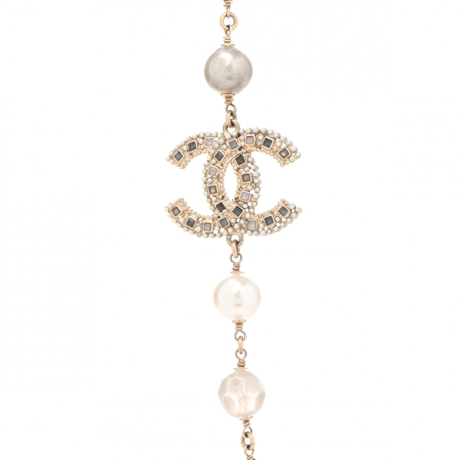 Chanel Gripoix Pearl CC Long Necklace Gold 4 of 6