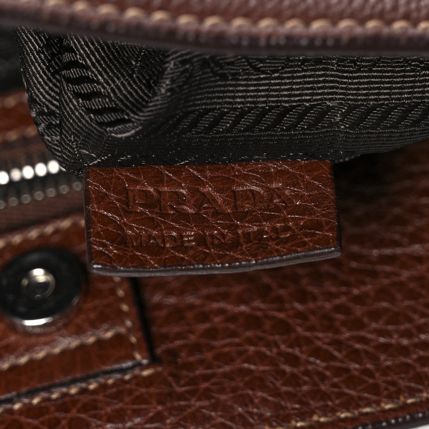 Prada Vitello Daino Side Pocket Hobo Bruciato 7 of 20