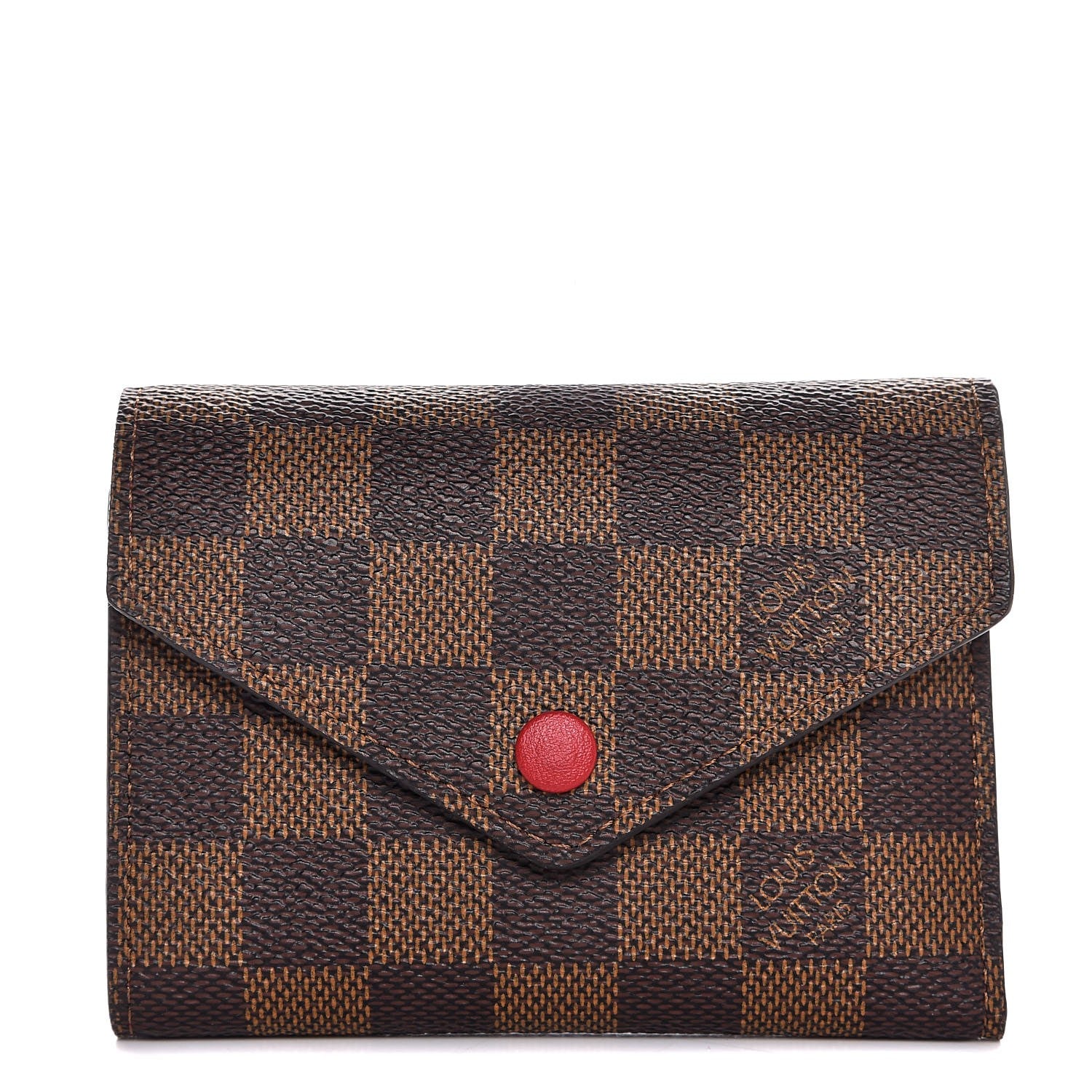 Louis Vuitton Damier Ebene Victorine Wallet Red 1 of 8
