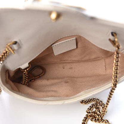 Gucci Calfskin Matelasse Super Mini GG Marmont Shoulder Bag White 5 of 16