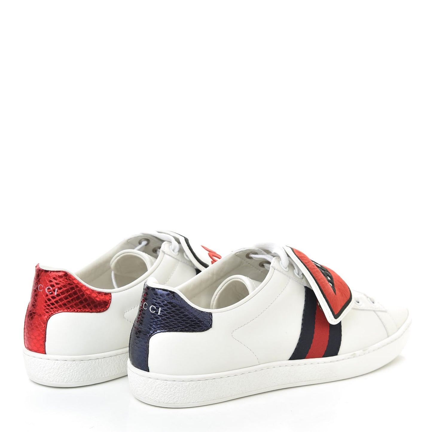 Calfskin Ayers Web Blind for Love Embroidered Womens Ace Sneakers 38.5 White