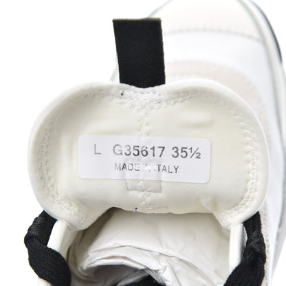 Chanel Velvet Calfskin Mixed Fibers CC Sneakers 35.5 Ivory Black 8 of 10