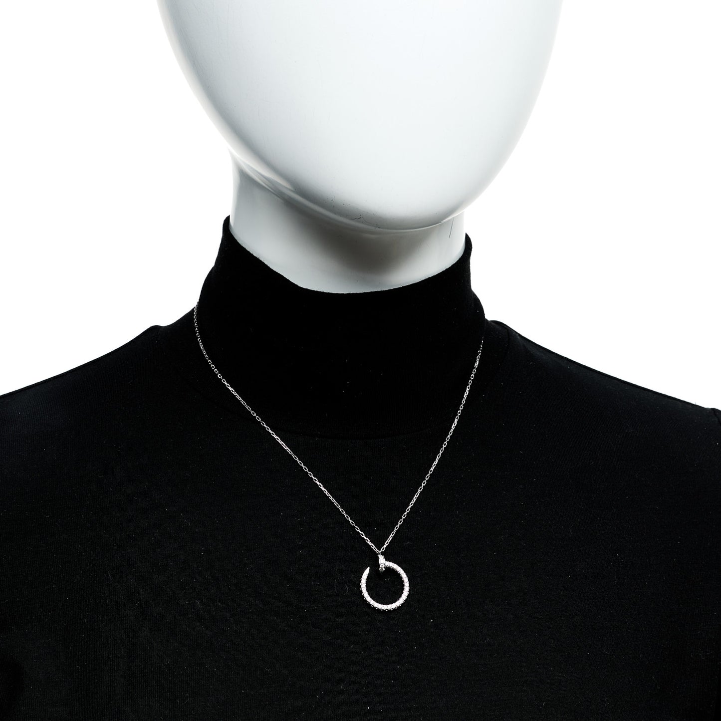 18K White Gold Diamond Juste Un Clou Paved Pendant Necklace