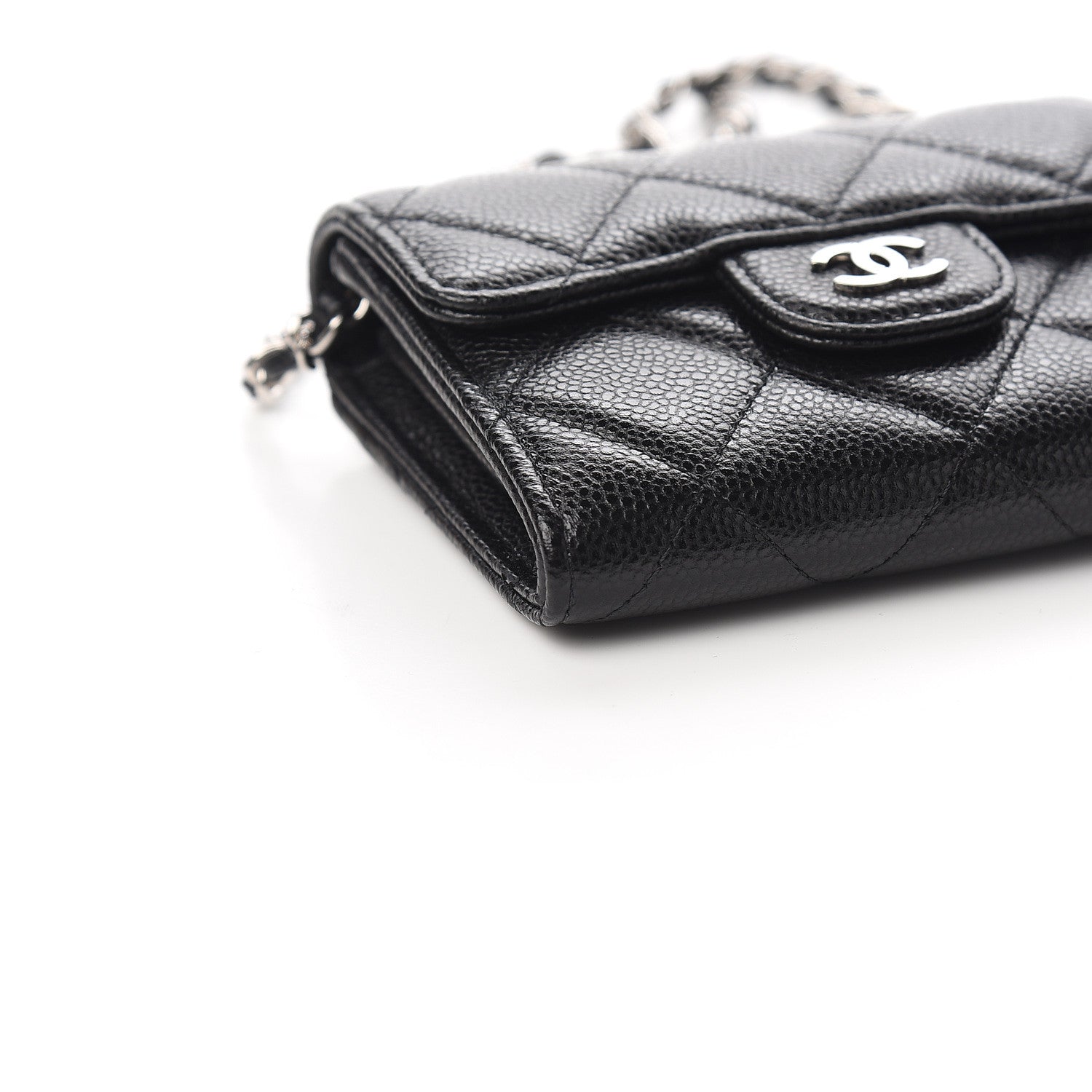 Chanel Caviar Quilted Flap Card Holder On Chain Black 8 of 10