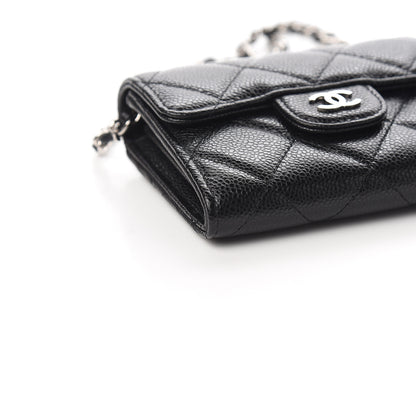 Chanel Caviar Quilted Flap Card Holder On Chain Black 8 of 10