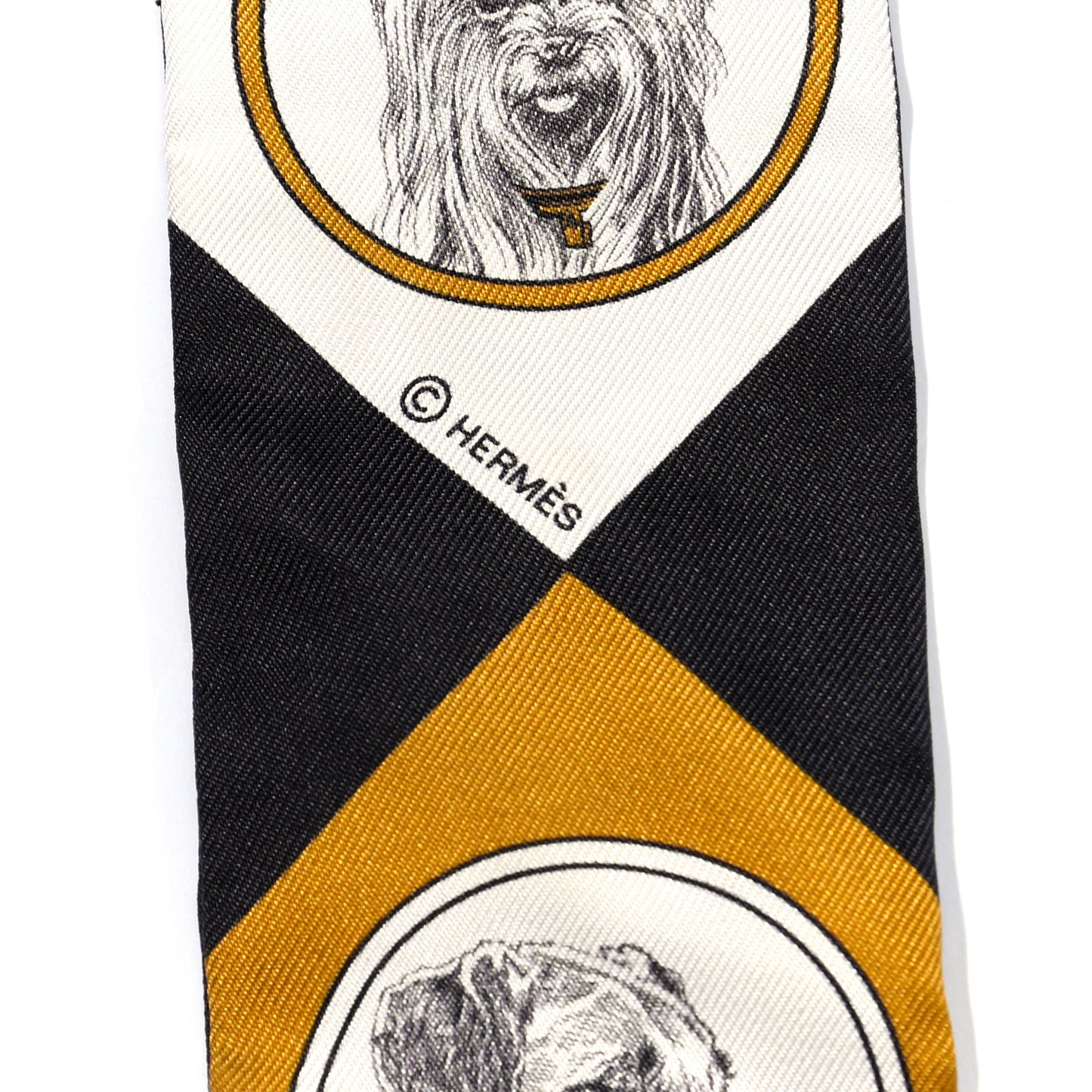 Silk Colliers Et Chiens Twilly Black Gold White