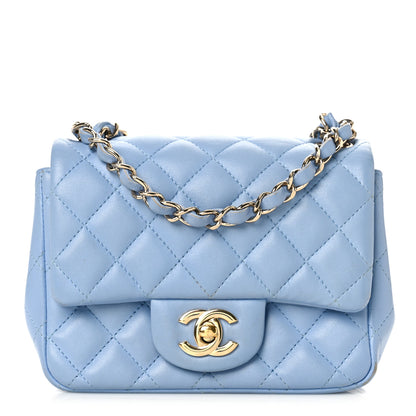 Chanel Lambskin Quilted Mini Square Flap Light Blue 1 of 9