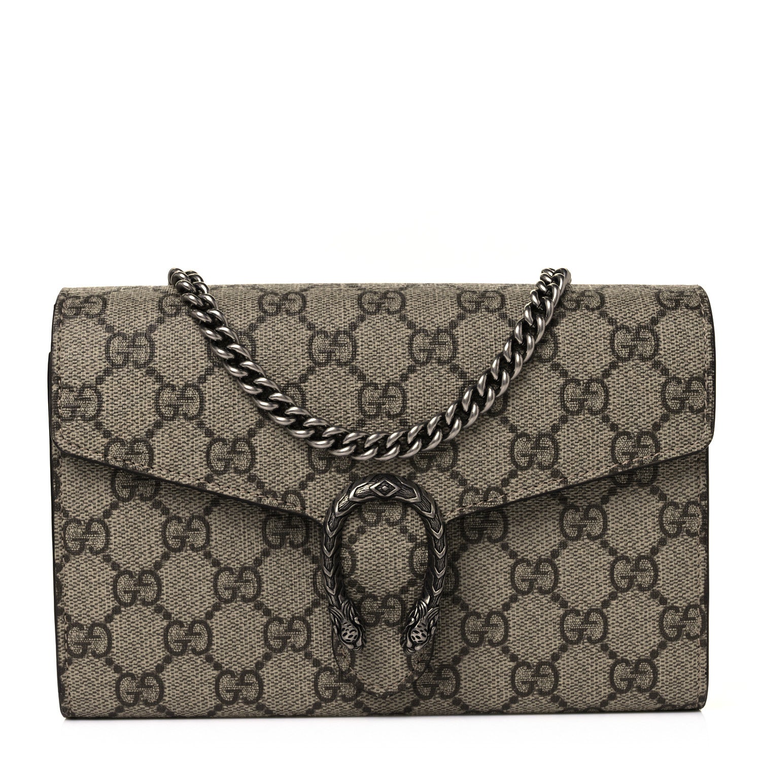 Gucci GG Supreme Monogram Mini Dionysus Chain Wallet Beige Taupe 1 of 9