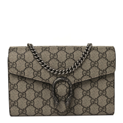 Gucci GG Supreme Monogram Mini Dionysus Chain Wallet Beige Taupe 1 of 9