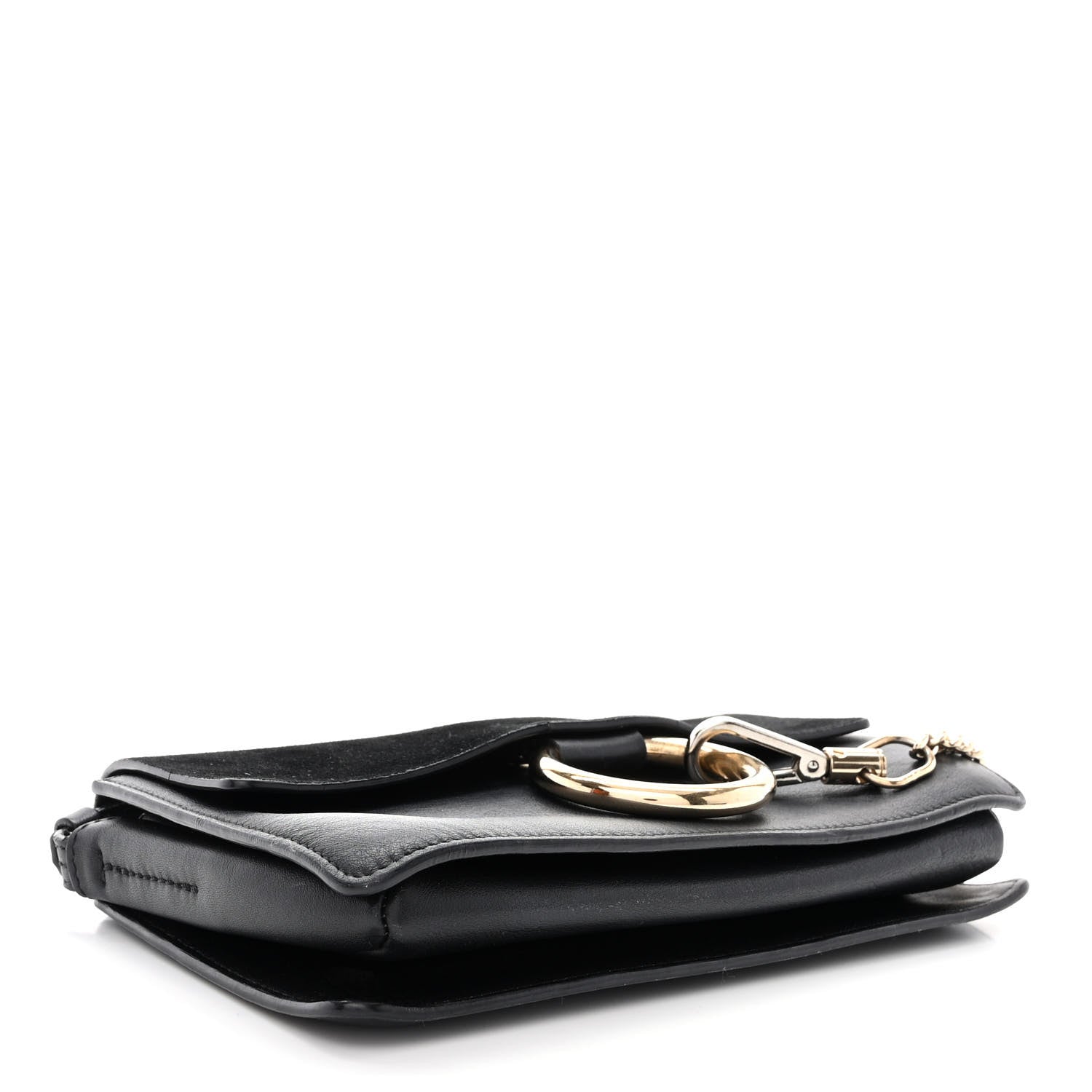 Chloe Suede Calfskin Small Faye Shoulder Bag Black 4 of 13