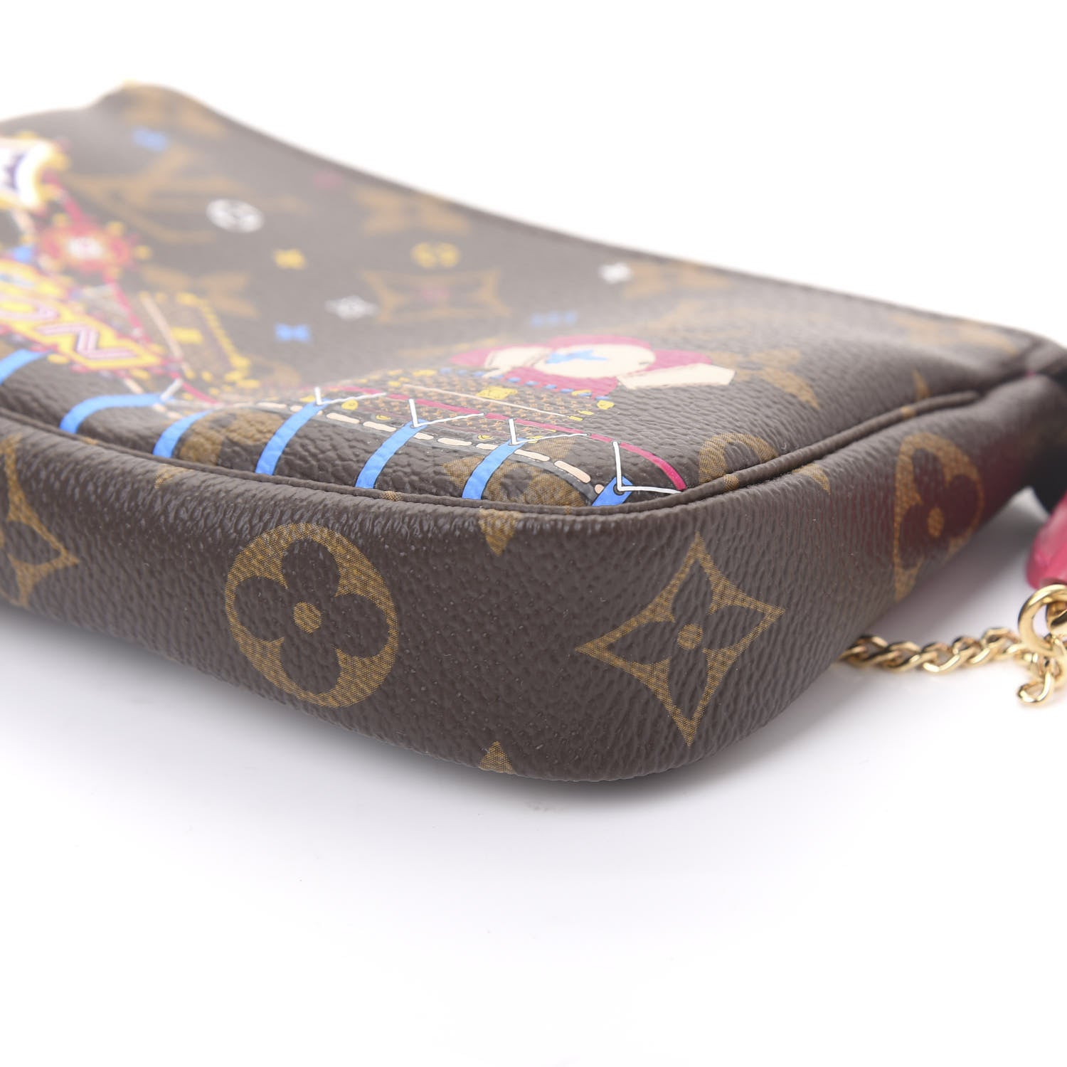 Louis Vuitton Monogram 2020 Christmas Animation Roller Coaster Mini Pochette Accessories Pivoine 7 of 11