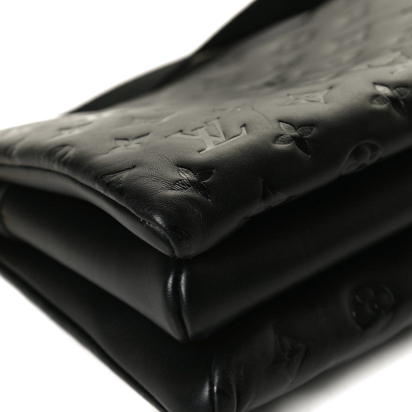 Lambskin Embossed Monogram Coussin PM Black