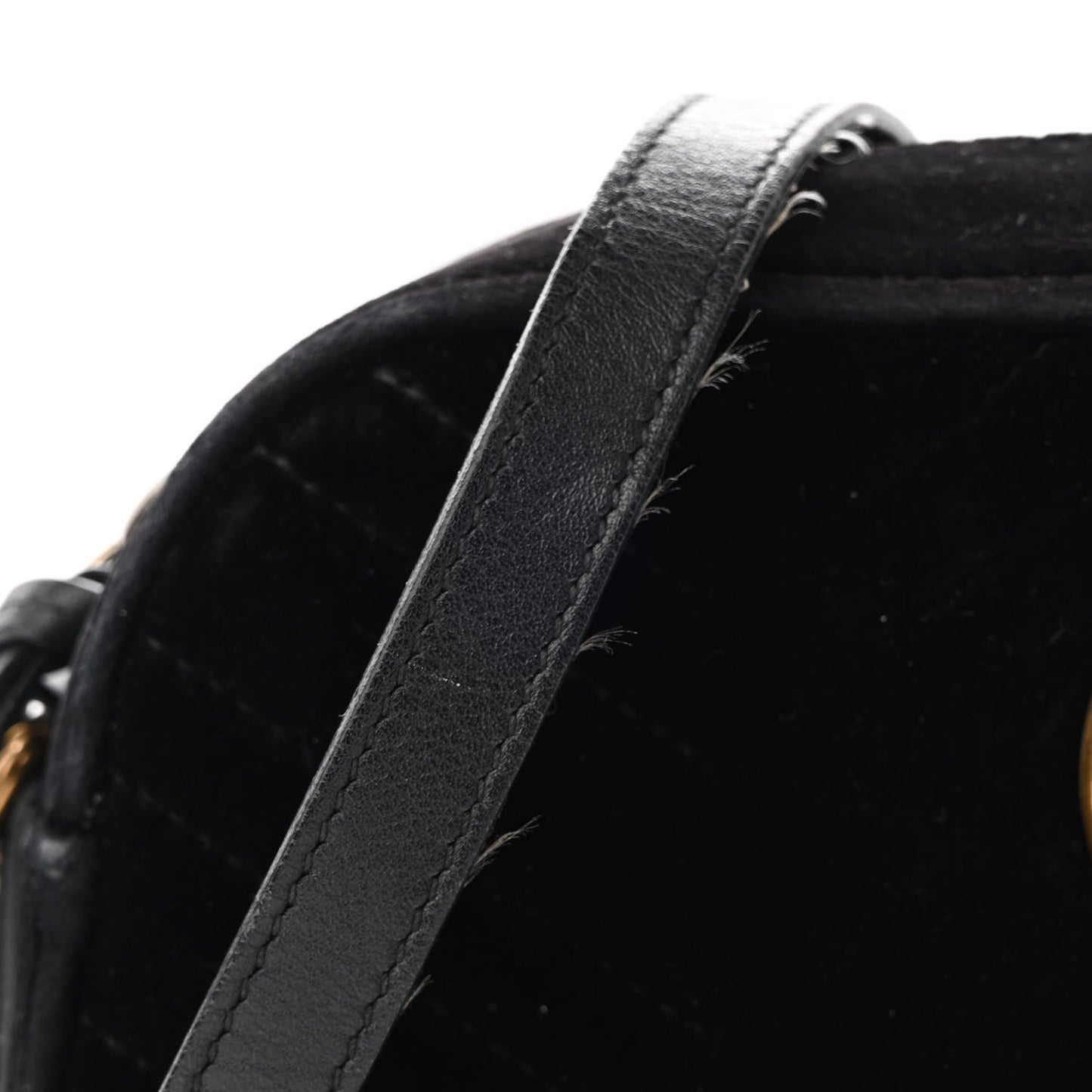 Velvet Matelasse Small GG Marmont Chain Shoulder Bag Black