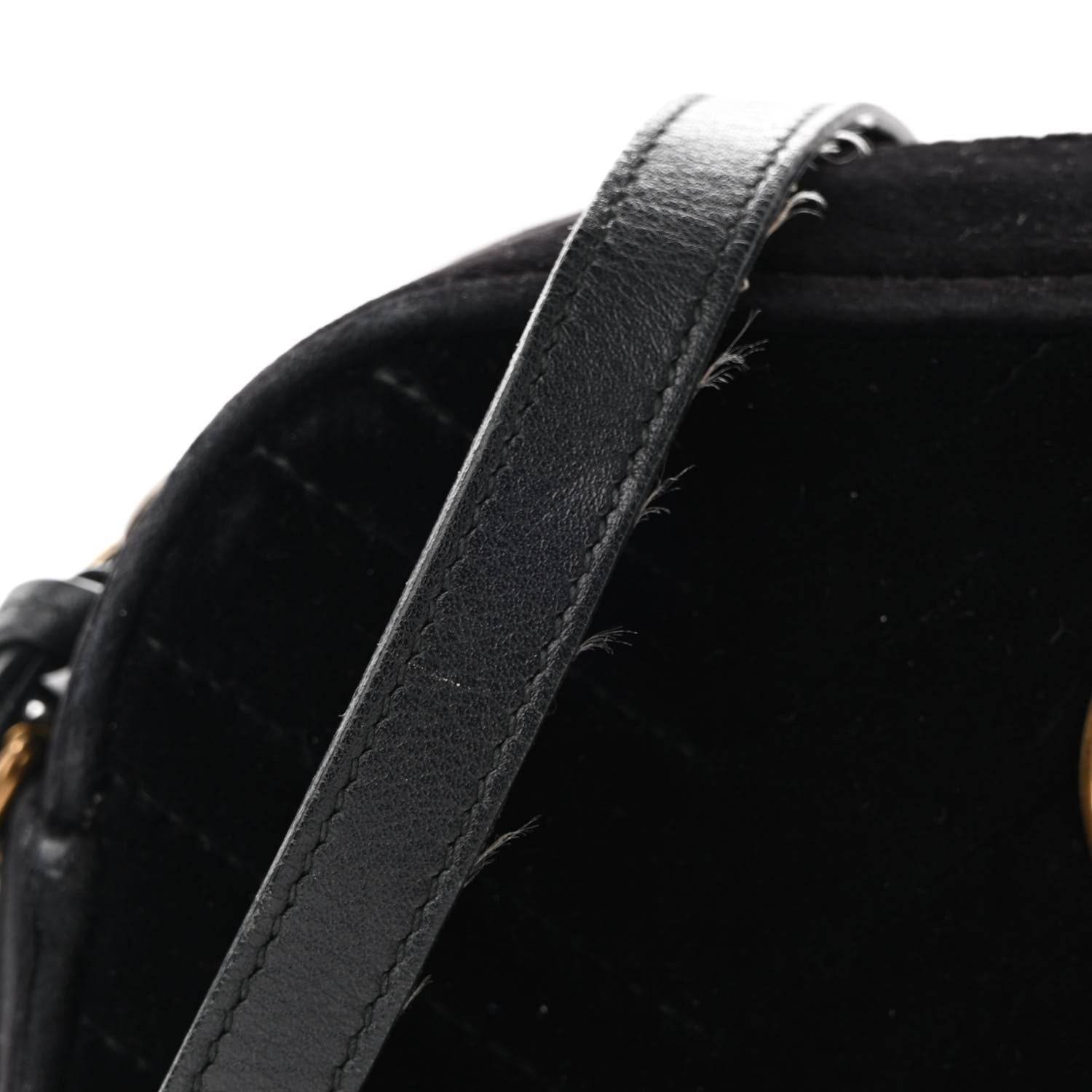 Gucci Velvet Matelasse Small GG Marmont Chain Shoulder Bag Black 10 of 12
