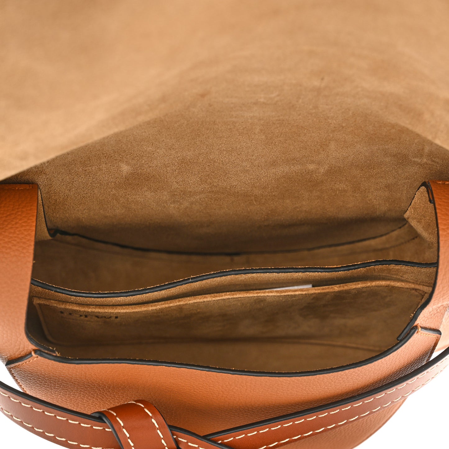 Grained Calfskin Small Gate Crossbody Bag Caramel Pecan