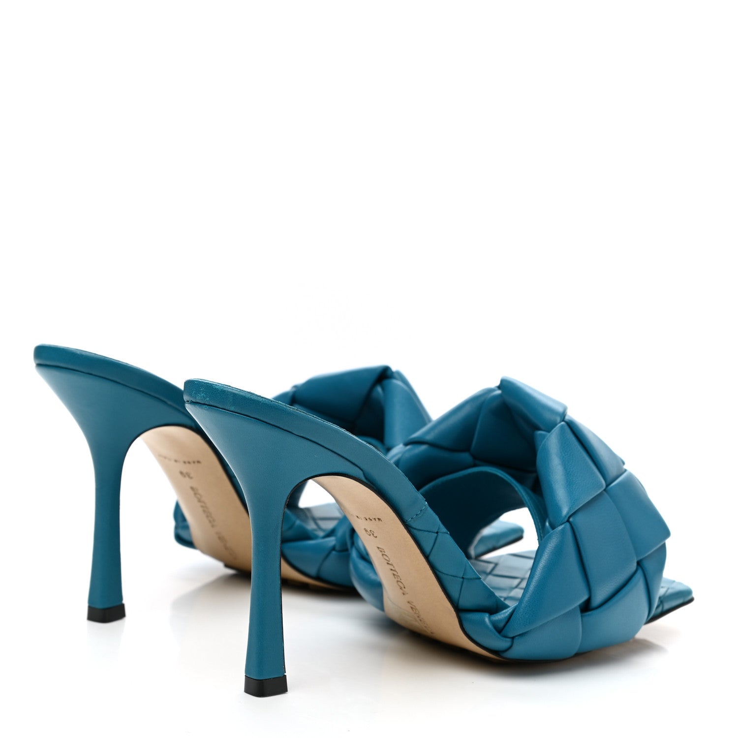 Bottega Veneta Nappa Maxi Intrecciato Lido 90mm Mule Sandals 39 Vintage Blue 4 of 8