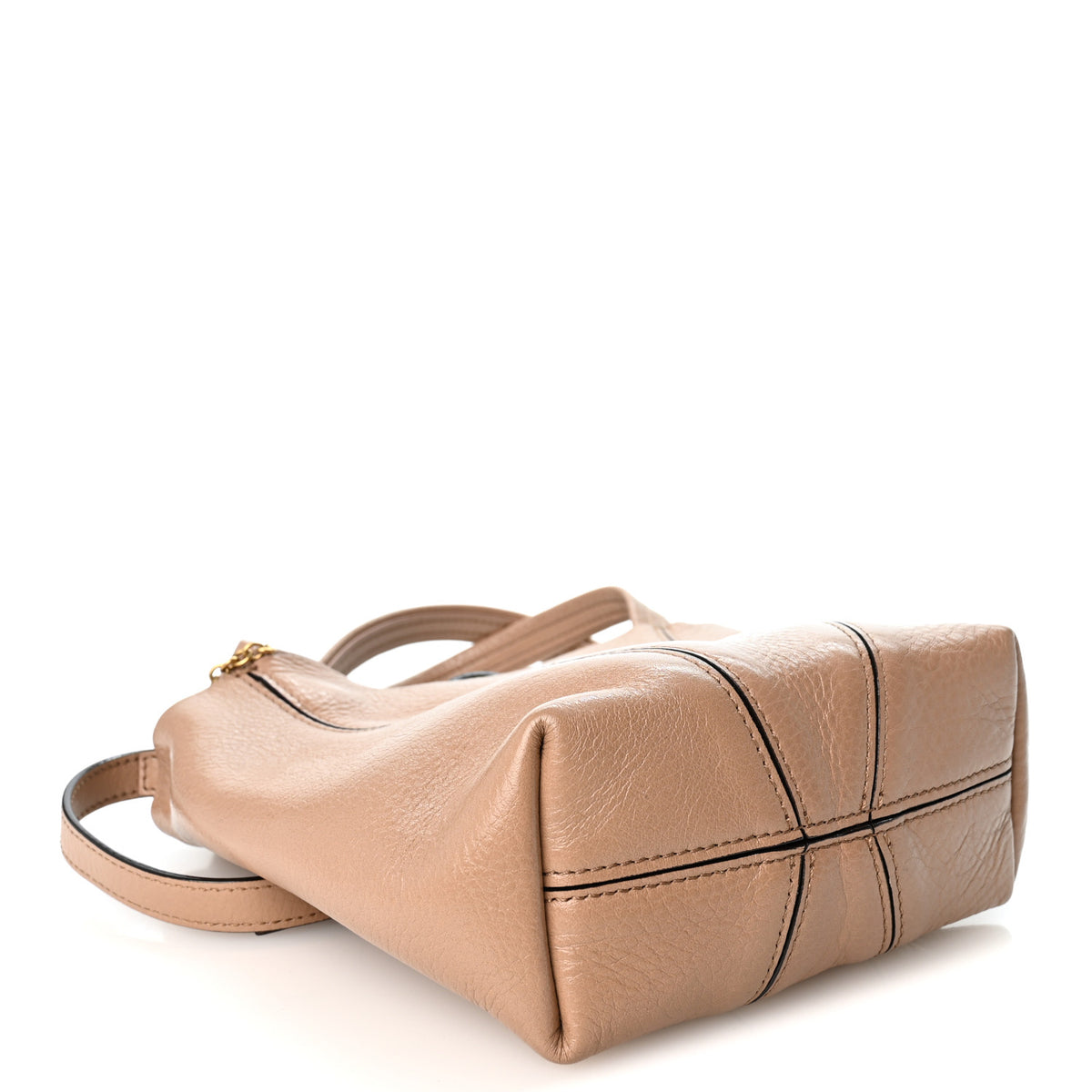 Grained Calfskin Small Spin Tote Woodrose