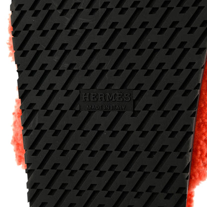 Hermes Woolskin Womens Chypre Sandals 39.5 Orange 8 of 11