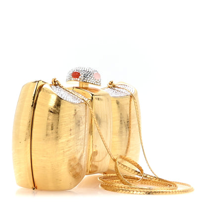Judith Leiber Crystal Bow Minaudiere Clutch Gold 4 of 13