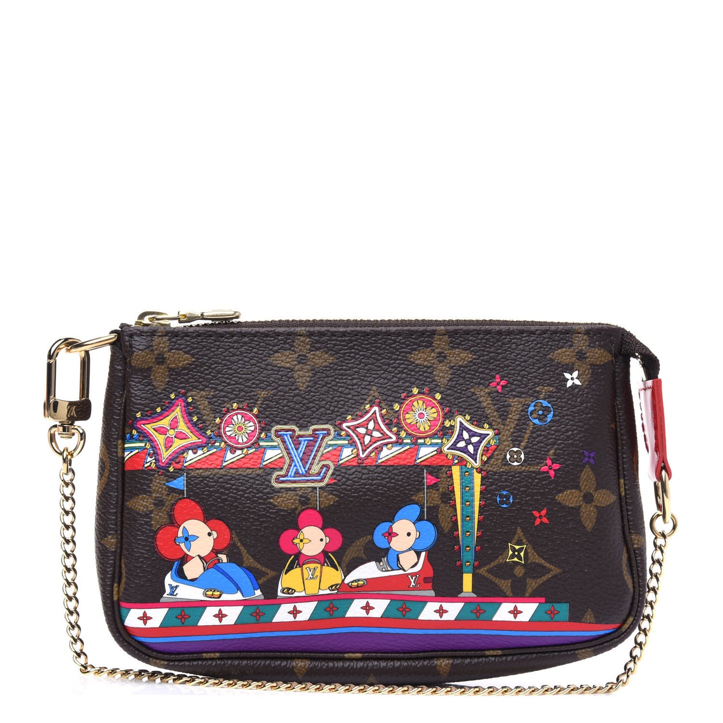 Monogram 2020 Christmas Animation Bumper Cars Mini Pochette Accessories Coquelicot