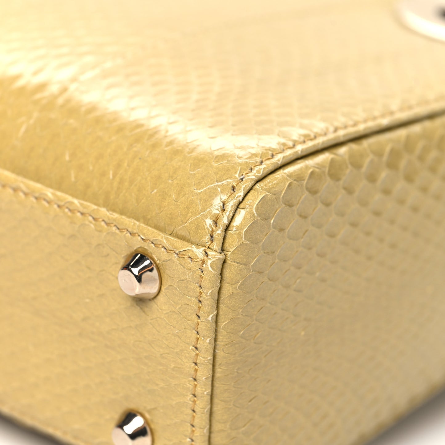 Snakeskin Mini Lady Dior Beige