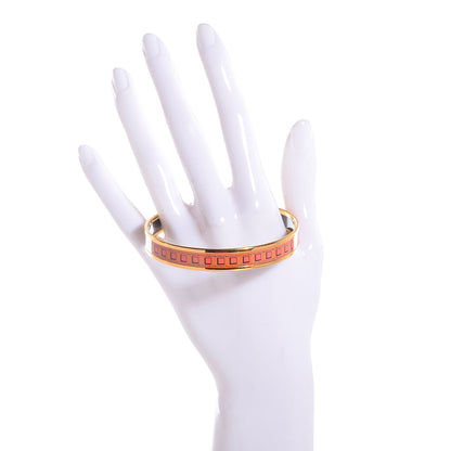 Hermes Enamel Printed Colliers de Chiens Narrow Bracelet 70 Sables 2 of 4