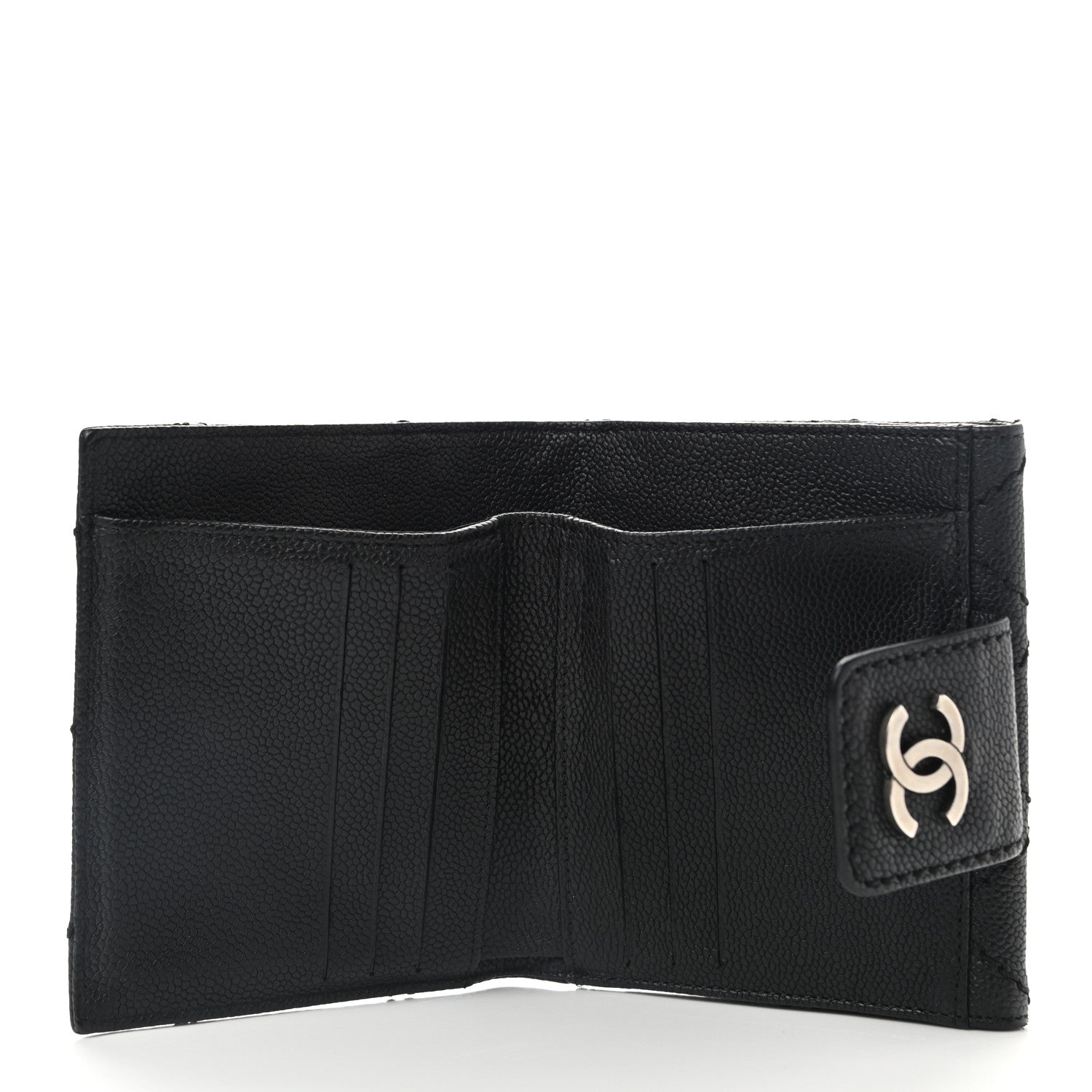 Chanel Caviar Outdoor Ligne French Wallet Black 6 of 10