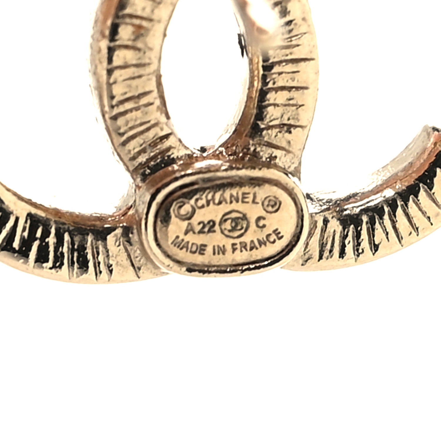 Chanel Enamel CC Earrings Pearly Pink Gold 4 of 4