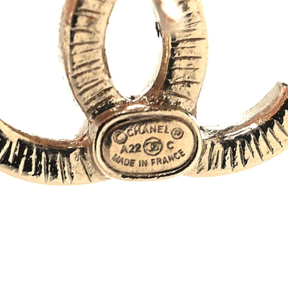 Chanel Enamel CC Earrings Pearly Pink Gold 4 of 4