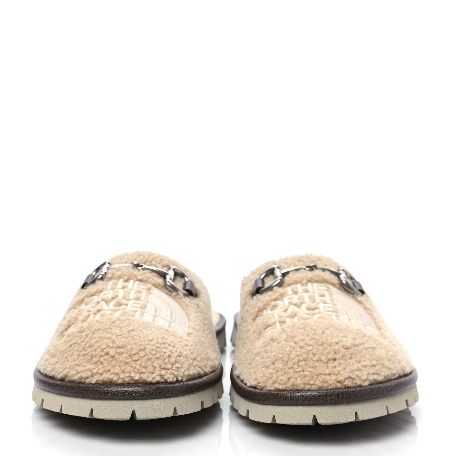 Gucci X THE NORTH FACE Merino Wool Mens Horsebit Lug Sole Slippers 12 Butterscotch New Acero 2 of 9