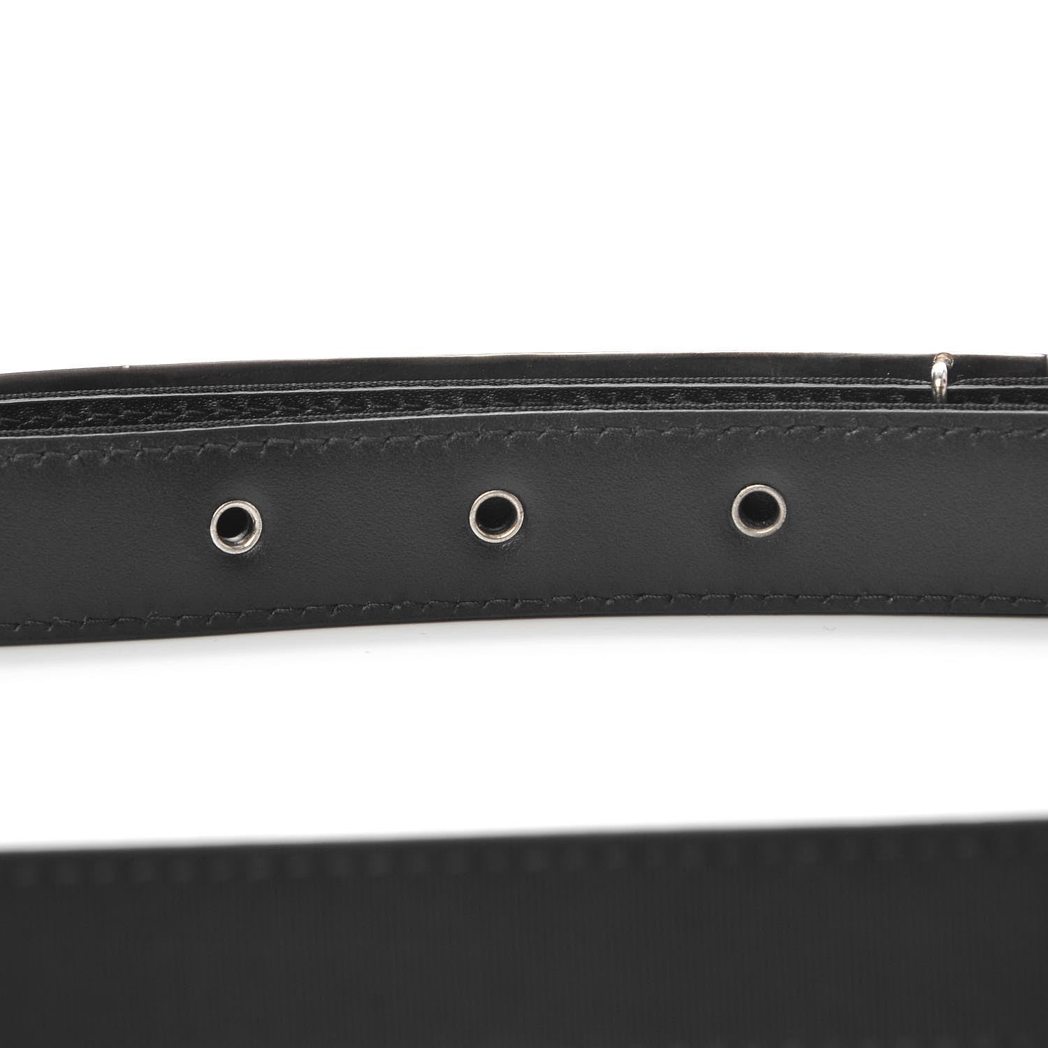 Chanel Grosgrain Lambskin Crystal Baguette Logo Belt 85 34 Black 4 of 10