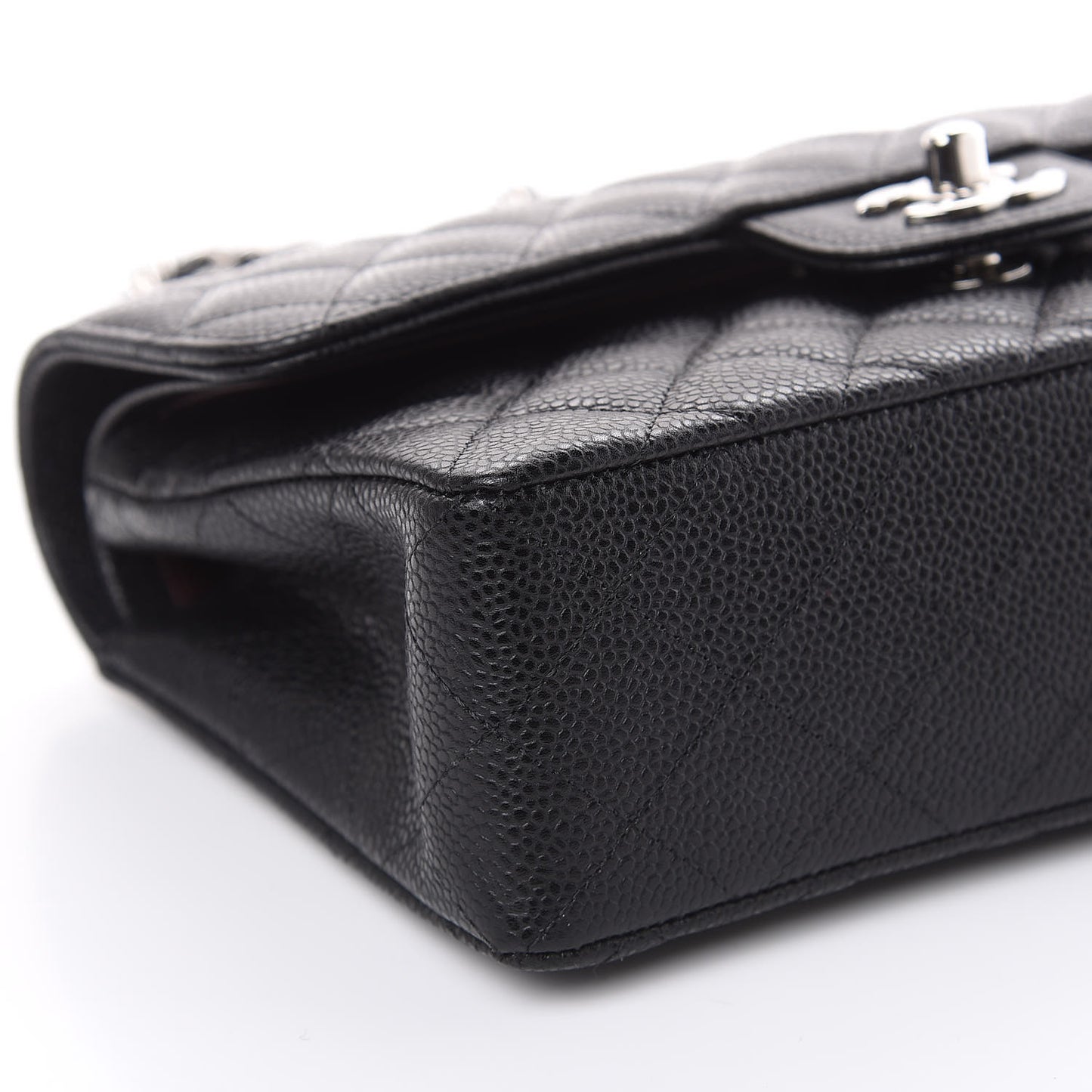 Caviar Quilted Small Double Flap Black