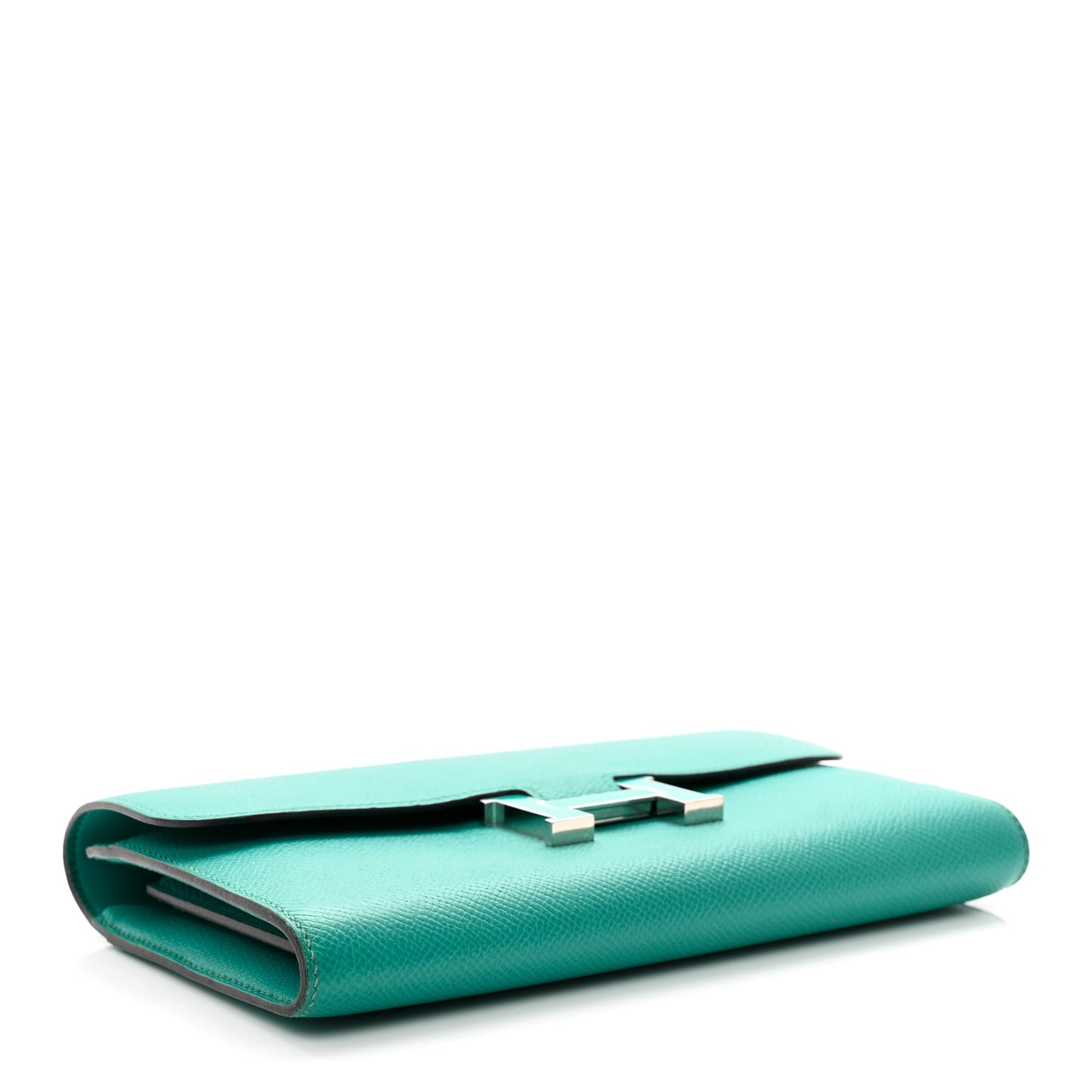 Epsom Enamel Constance Long Wallet Bleu Paon