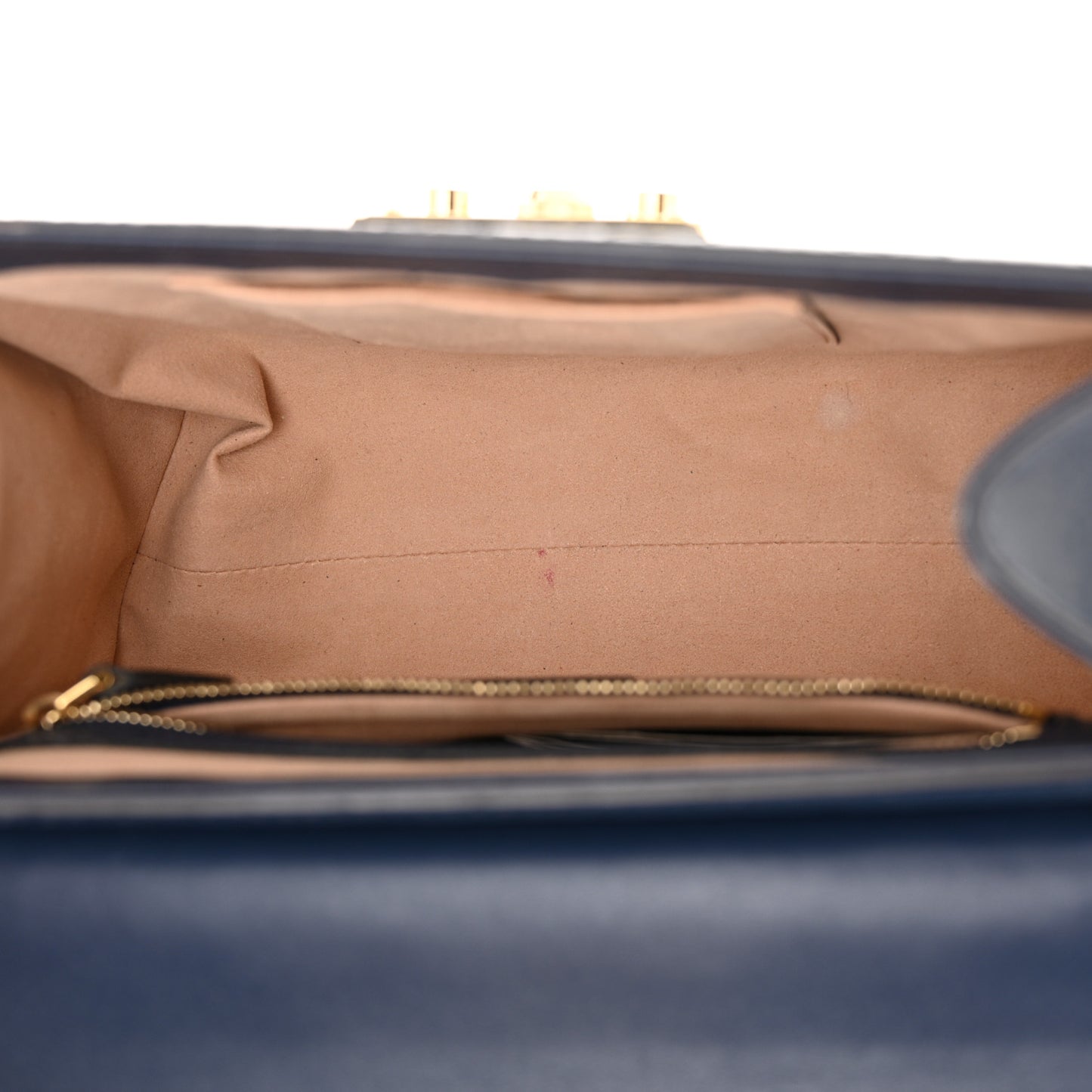 Guccissima Signature Small Padlock Top Handle Bag Blue Agata