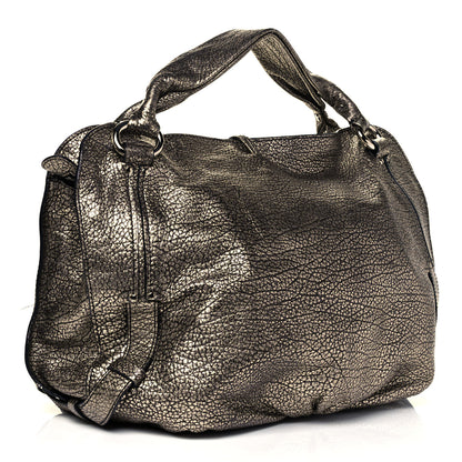 Celine Metallic Calfskin Bittersweet Hobo Pewter 3 of 9