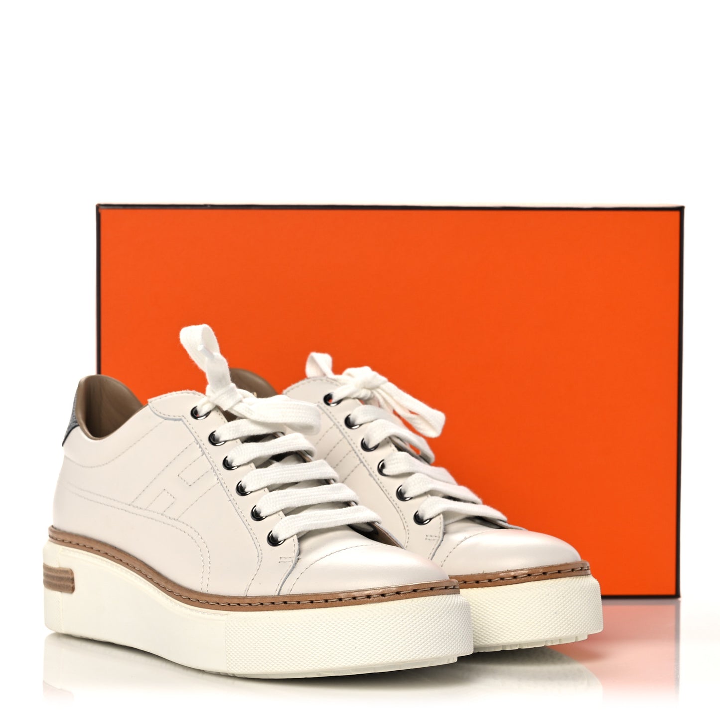 Calfskin Polo Sneakers 36.5 White