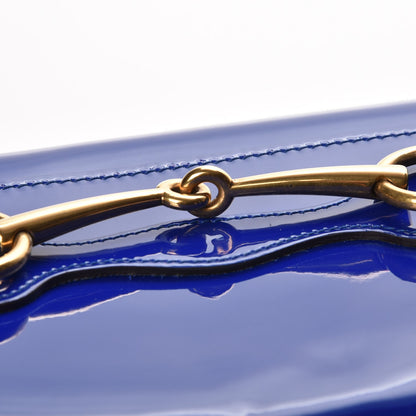 Gucci Patent Large Bright Bit Clutch Deep Zaffiro 5 of 9
