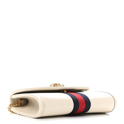 Gucci Textured Calfskin Web Mini Rajah Slim Flap Shoulder Bag Mystic White 4 of 12