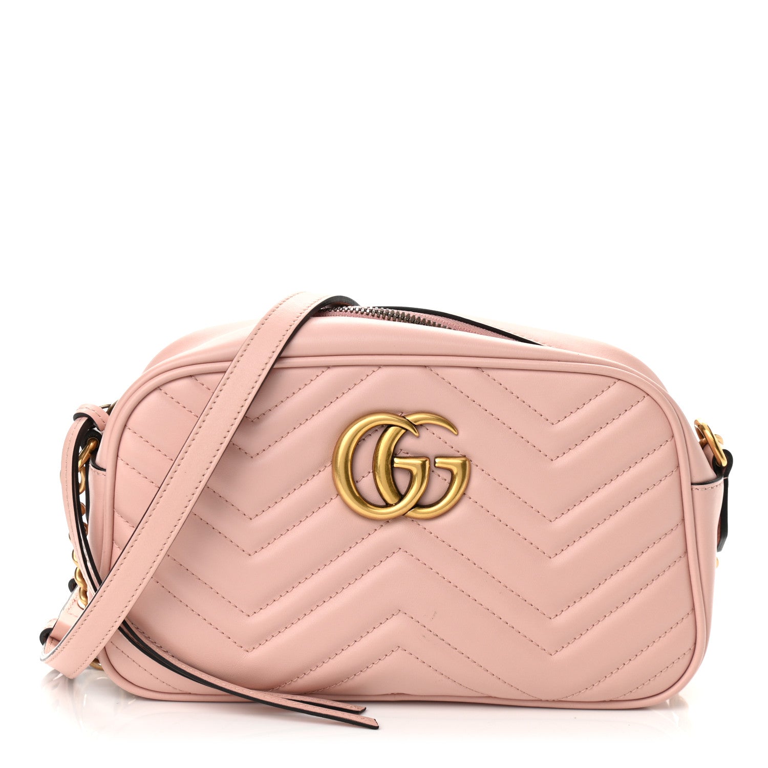 Gucci Calfskin Matelasse Small GG Marmont Chain Shoulder Bag Perfect Pink 1 of 11