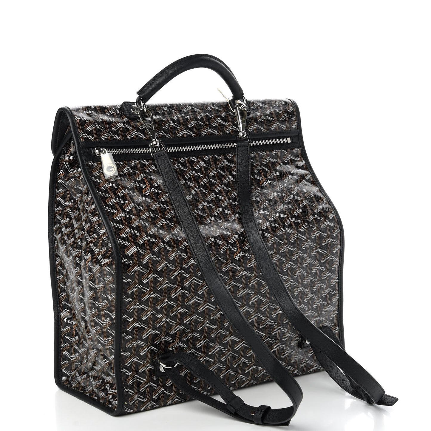 Goyardine Saint Leger Soft Briefcase Backpack Black