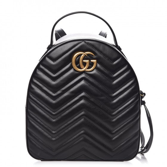 Gucci Calfskin Matelasse GG Marmont Backpack Black 1 of 7