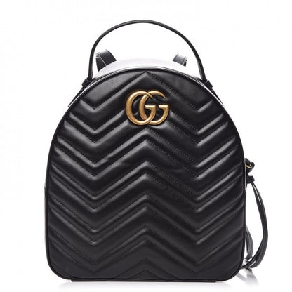 Gucci Calfskin Matelasse GG Marmont Backpack Black 1 of 7